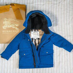 Bright Cobalt BURBERRY Children's Winter Coat 9M